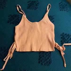 Peach Open side crop top